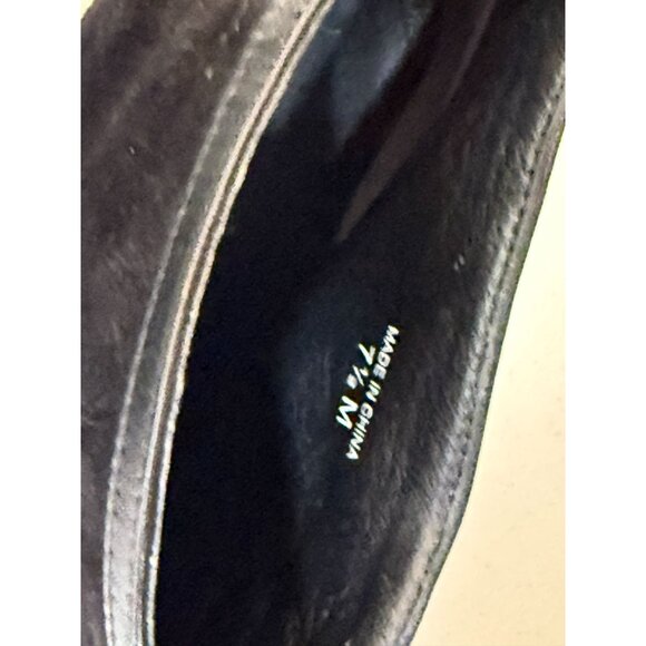 Ann Taylor Black Suede Peep Toe Wedge Booties 7.5M - Picture 3 of 12